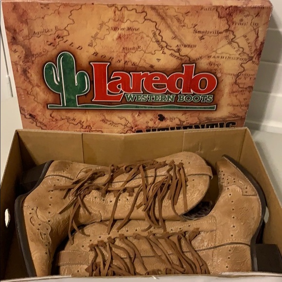 Laredo Western Cowgirl Boots 8M NWOT with Fringe - Picture 3 of 16